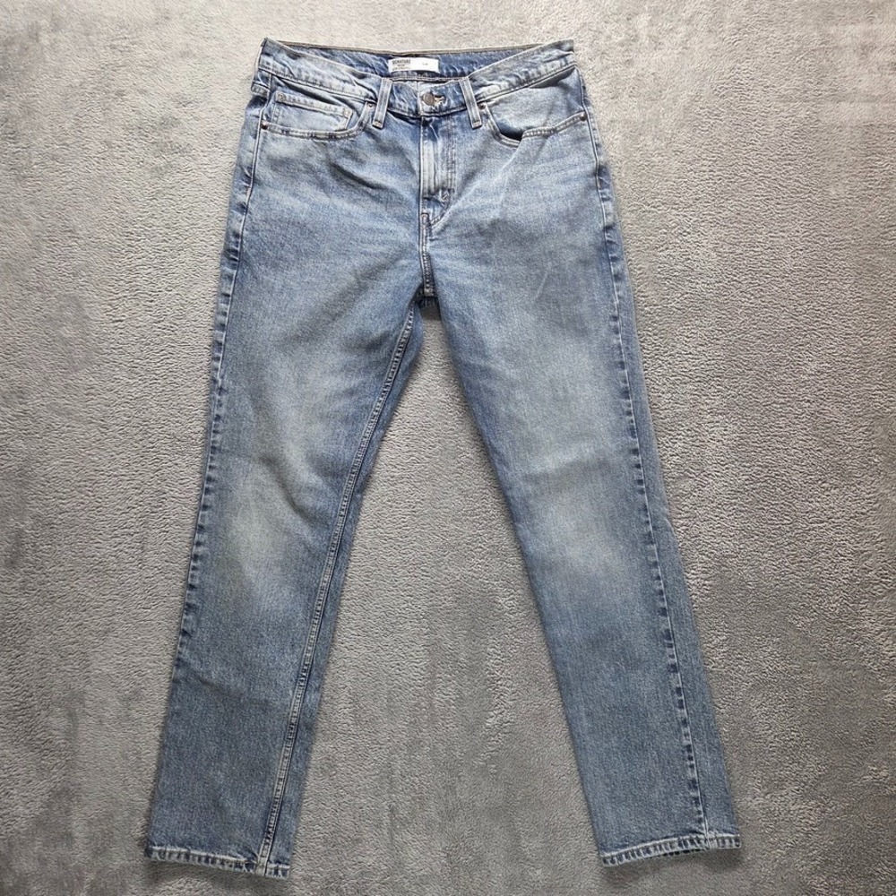 Signature Gold Levis Strauss Jeans Mens 34X32 Blue Slim Straight Fade Denim